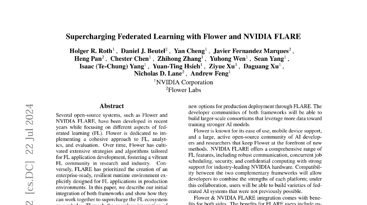 Supercharging Federated Learning with Flower and NVIDIA FLARE